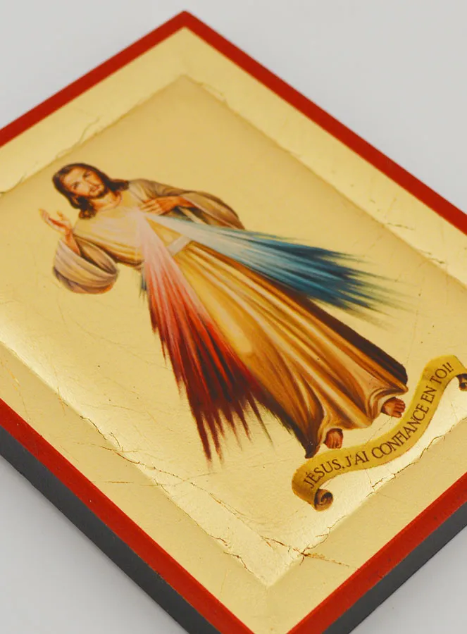 Handmade Byzantine Serigraphy Icon Jesus the Compassionate - 13 cm (pic 3)