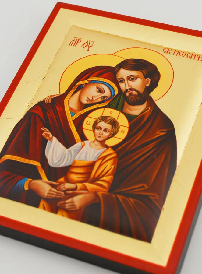 Handmade Byzantine Serigraphy Icon Holy Family - 13 cm (pic 3)