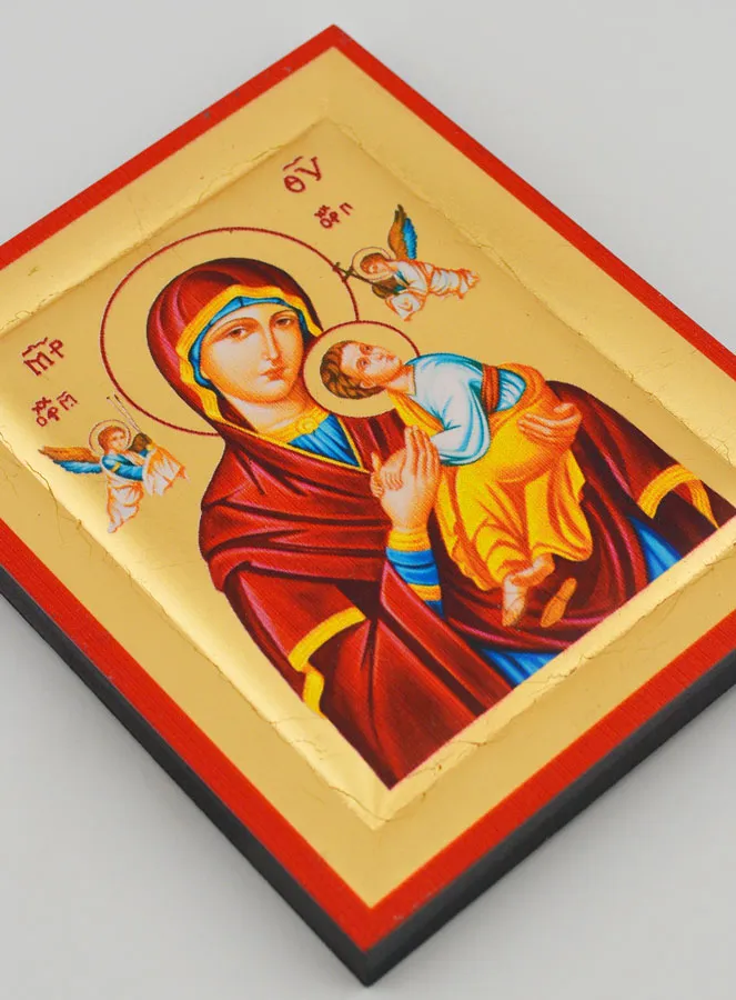 Handmade Byzantine Serigraphy Icon Mary Help of Christians - 13 cm (pic 3)