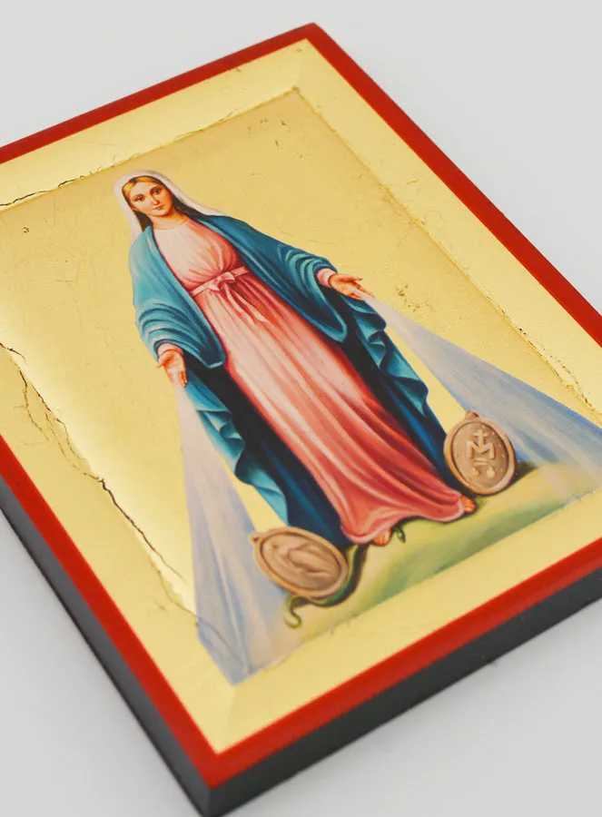 Handmade Byzantine Icon Miraculous Virgin - 13 cm (pic 3)