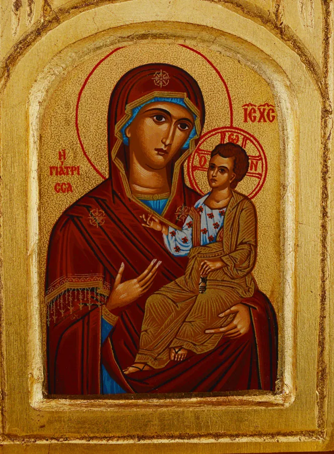 Triptych Icon Our Lady of the Way - Gold Leaf - 26 cm (pic 4)