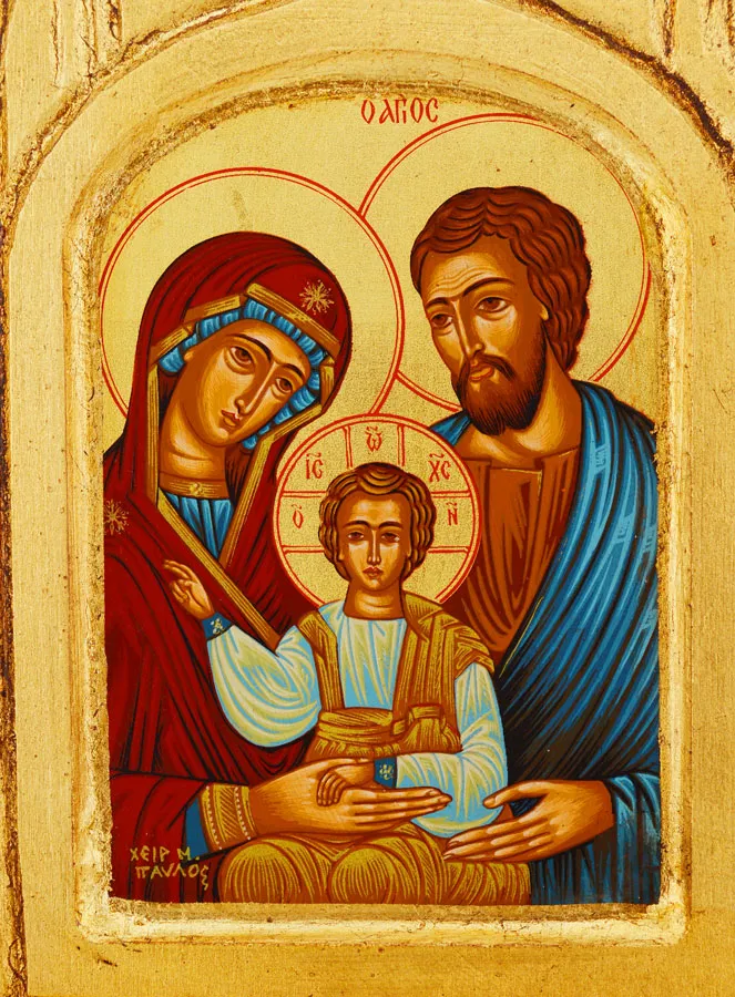 Triptych Icon Holy Family - Gold Leaf - 26 cm (pic 4)