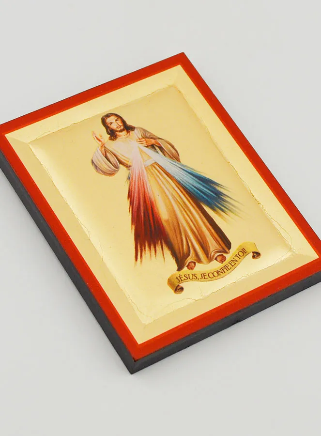 Handmade Byzantine Serigraph Icon Jesus the Compassionate - 8 cm (pic 3)