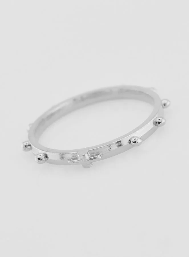 Religious Silvery Rosary Decade Ring - Size 64 (pic 3)
