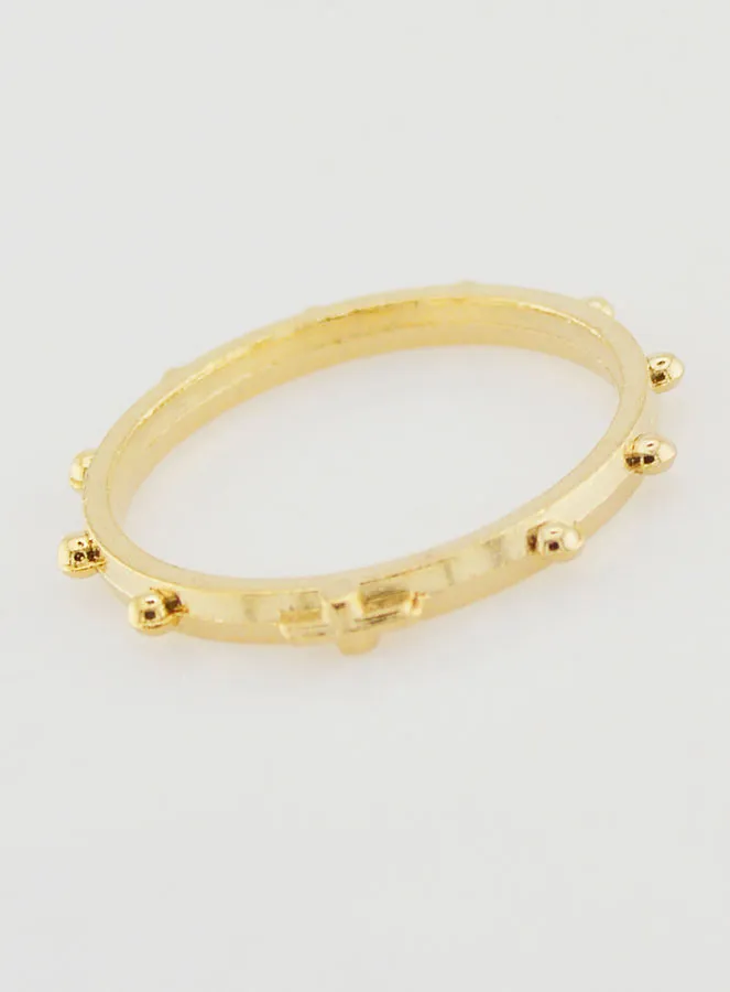 Religious Golden Rosary Decade Ring - Size 64 (pic 3)