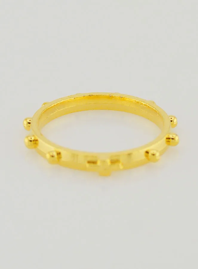 Religious Golden Rosary Decade Ring - Size 57 (pic 4)