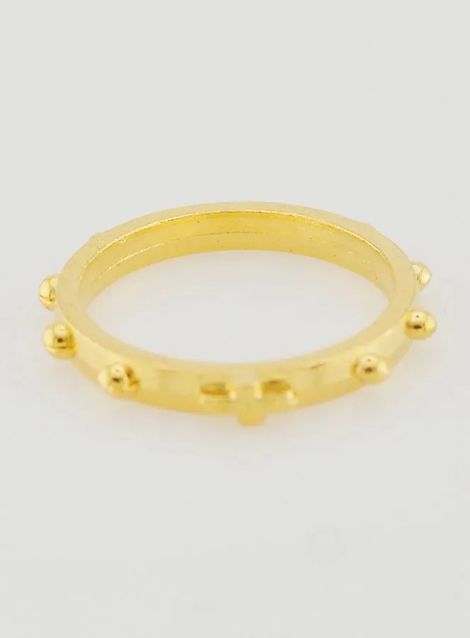 Religious Golden Rosary Decade Ring - Size 54 (pic 4)