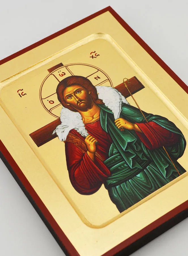 Byzantine Icon Jesus The Good Shepherd - 17 cm (pic 3)