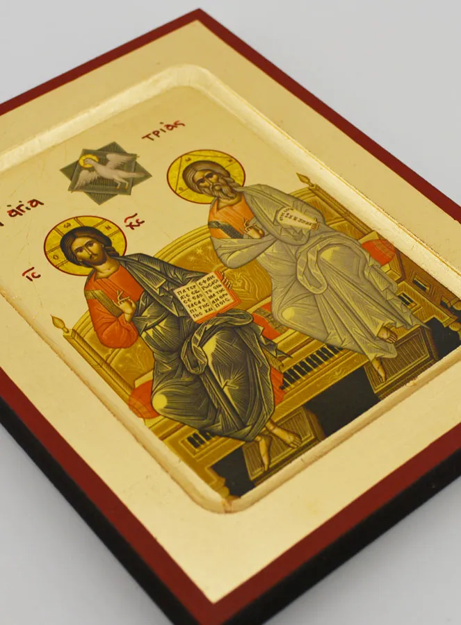 Greek Byzantine Icon Holy Trinity - 17 cm (pic 3)