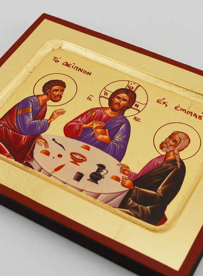 Byzantine Icon Christ's Supper at Emmaus - 17 cm (pic 3)