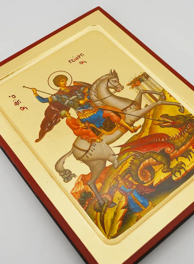 Byzantine Icon Saint Georges - 23 cm (pic 3)