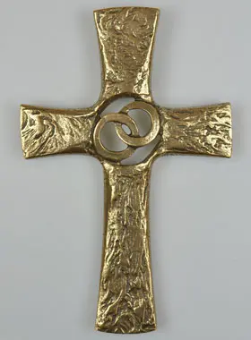 Bronze Wedding Cross - Wedding Rings - 20 cm (pic 1)