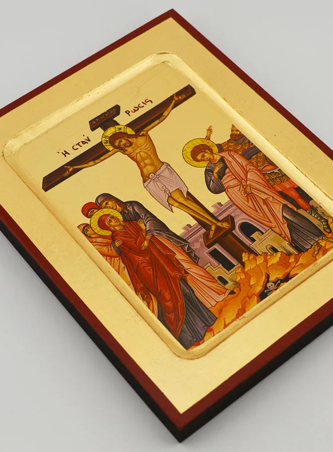 Byzantine Icon Crucifixion - 17 cm (pic 3)