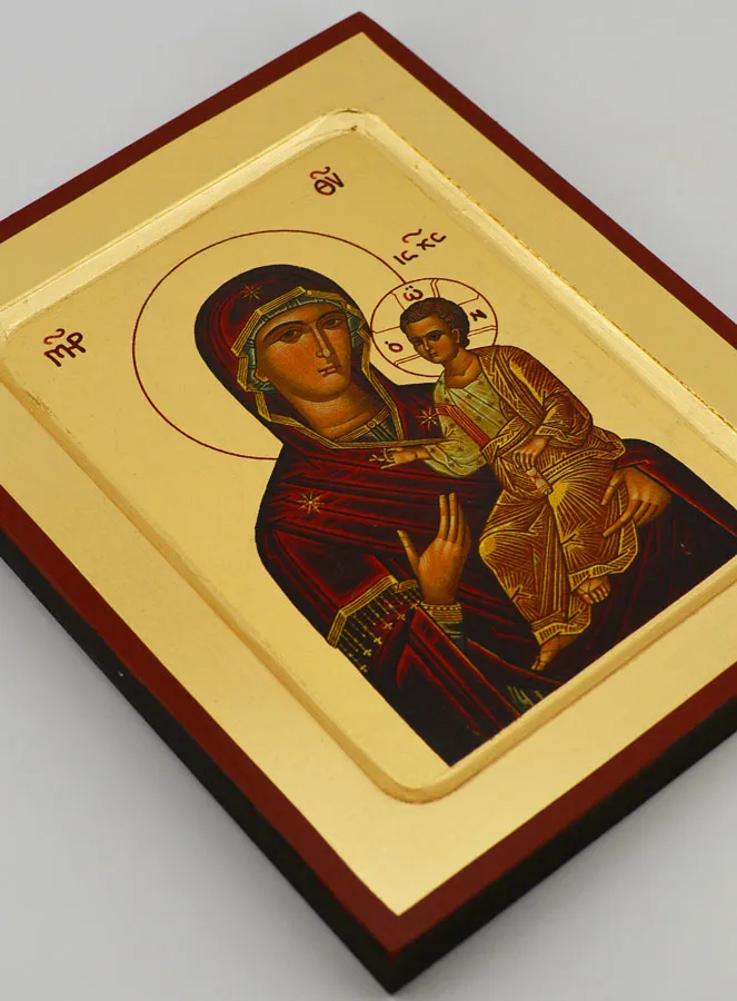Byzantine Icon Virgin Hodegetria - Gold Leaf - 17 cm (pic 3)