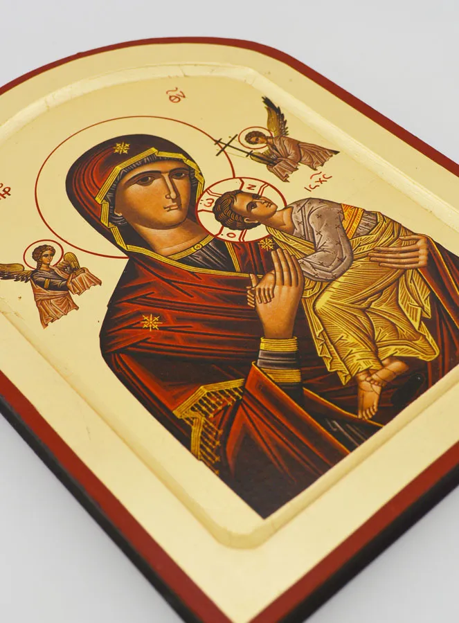 Icon Mary Help of Christians Rounded - Gold Leaf - 22 cm (pic 3)