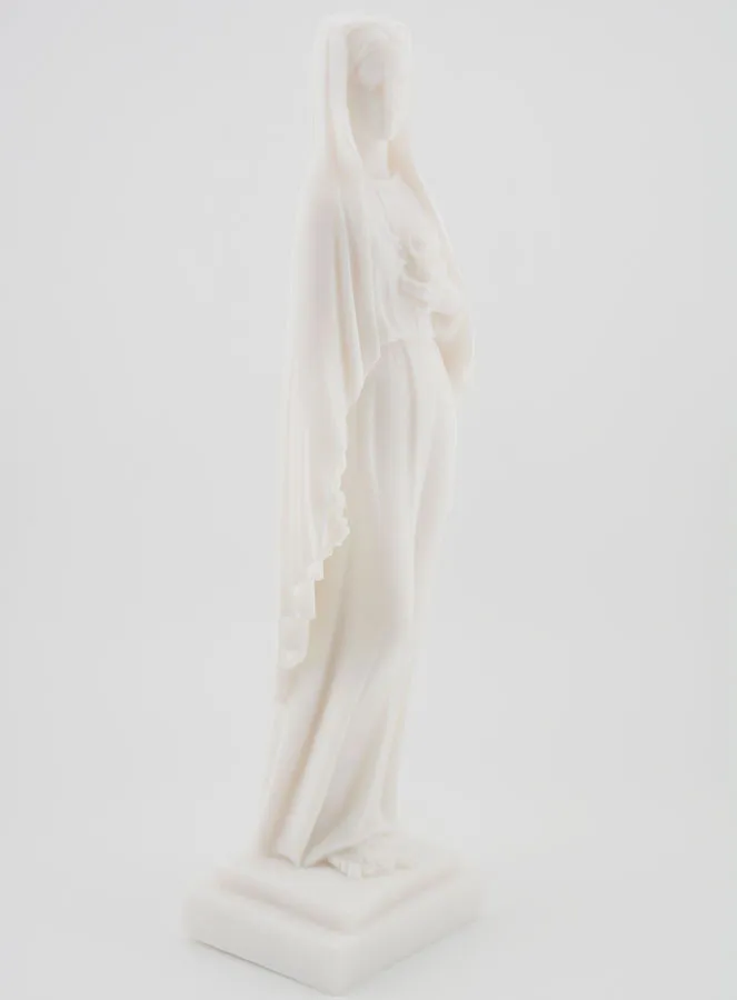 Sacred Heart of Virgin Mary Alabaster Statue - 25 cm (pic 3)