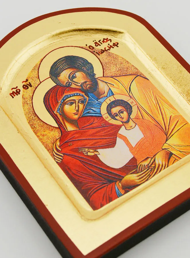 Byzantine Icon Holy Family Rounded - 12 cm (pic 3)