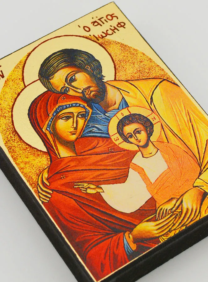 Byzantine Icon Holy Family of Nazareth - 9 cm (pic 3)