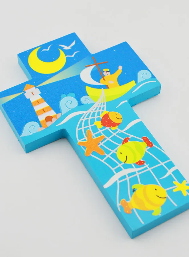 Child Wood Cross - Miraculous Catch of Fish (pic 3)