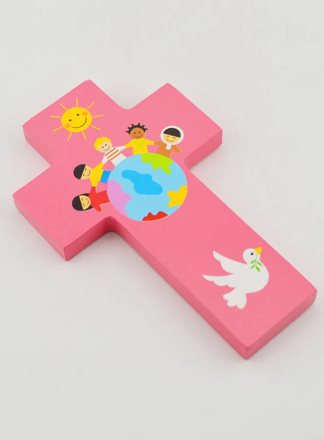 Children of the World Pink Wood Cross (pic 3)