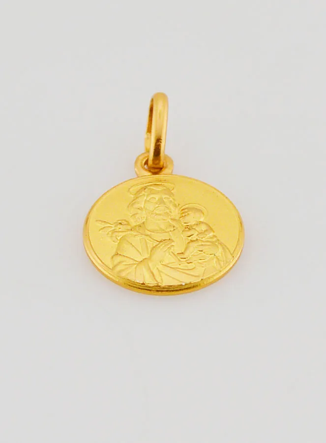 Saint Joseph Gold Plated Medal - 1,2 cm (pic 2)