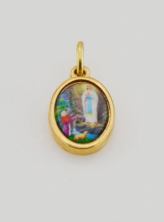 Our Lady of Lourdes Golden Medal - 1,4 cm (pic 2)