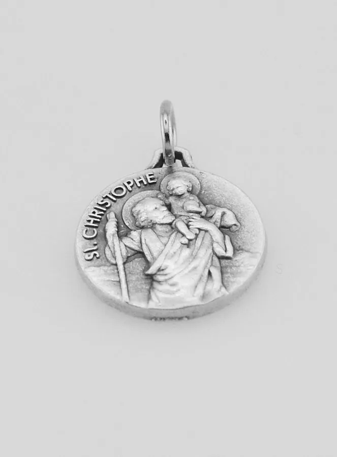 Saint Christopher Silver Metal Medal - 1,5 cm (pic 2)