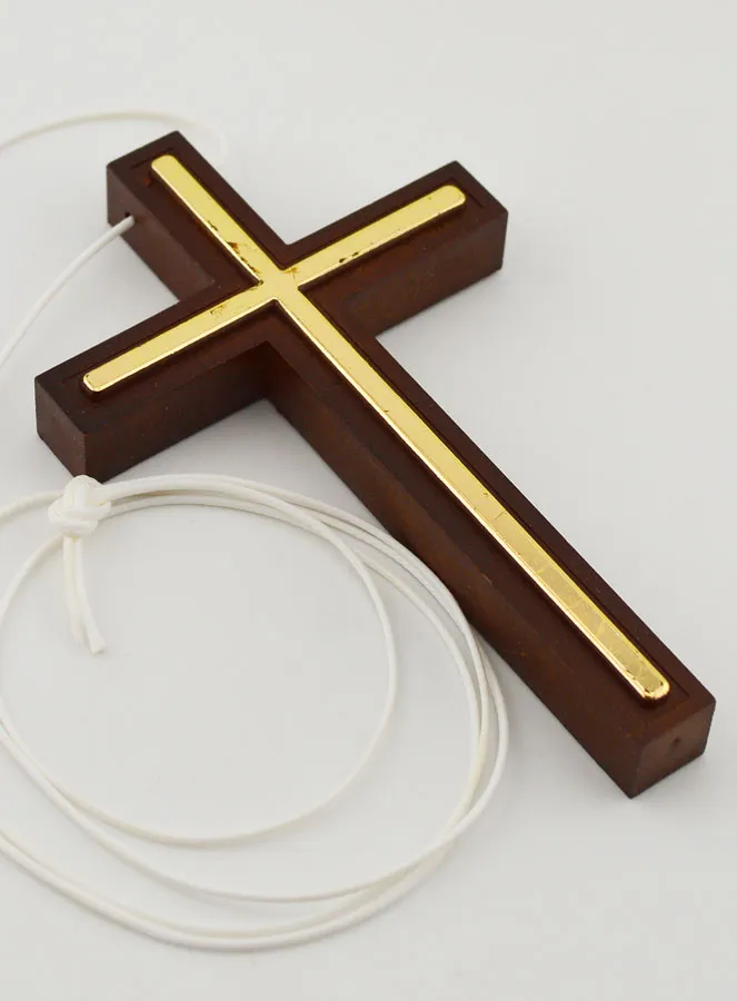 Golden & Wood Communion Cross - 10 cm (pic 3)