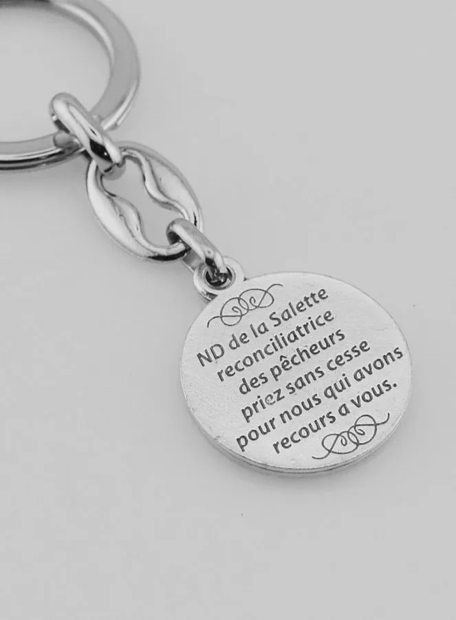 Our Lady of La Salette Silvery Key Ring with Prayer (pic 4)