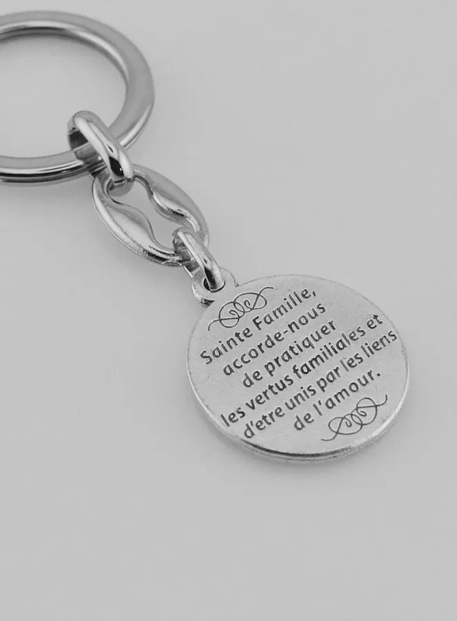 Holy Family Silvery Key Ring with Prayer (pic 4)