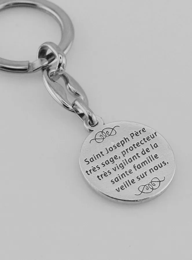 Saint Joseph Silvery Key Ring with Prayer (pic 4)