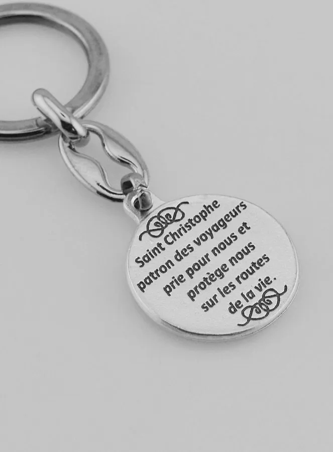 Saint Christopher Silvery Key Ring with Prayer (pic 4)