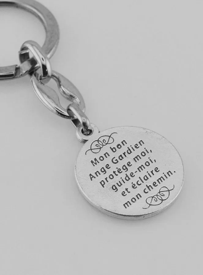 Protective Guardian Angel Silvery Key Ring with Prayer (pic 4)