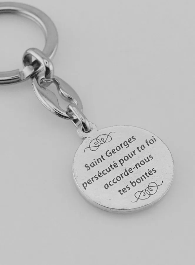 Saint Georges Silvery Key Ring with Prayer (pic 4)
