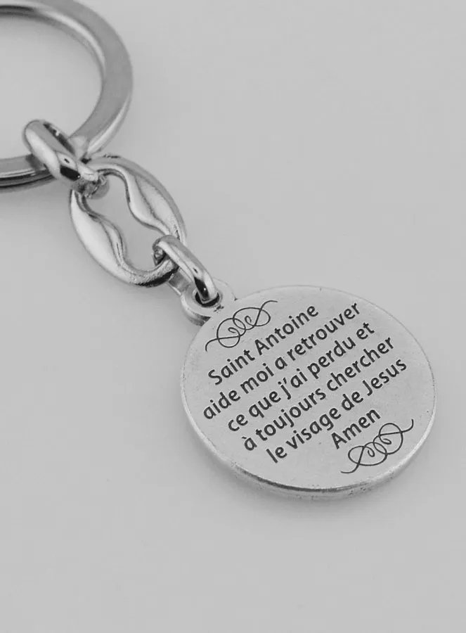 Saint Anthony Silvery Key Ring with Prayer (pic 4)
