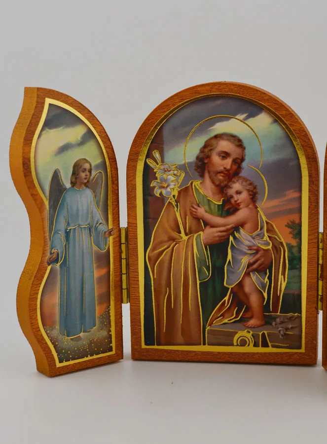 Triptych Icon Saint Joseph - 12 cm (pic 4)