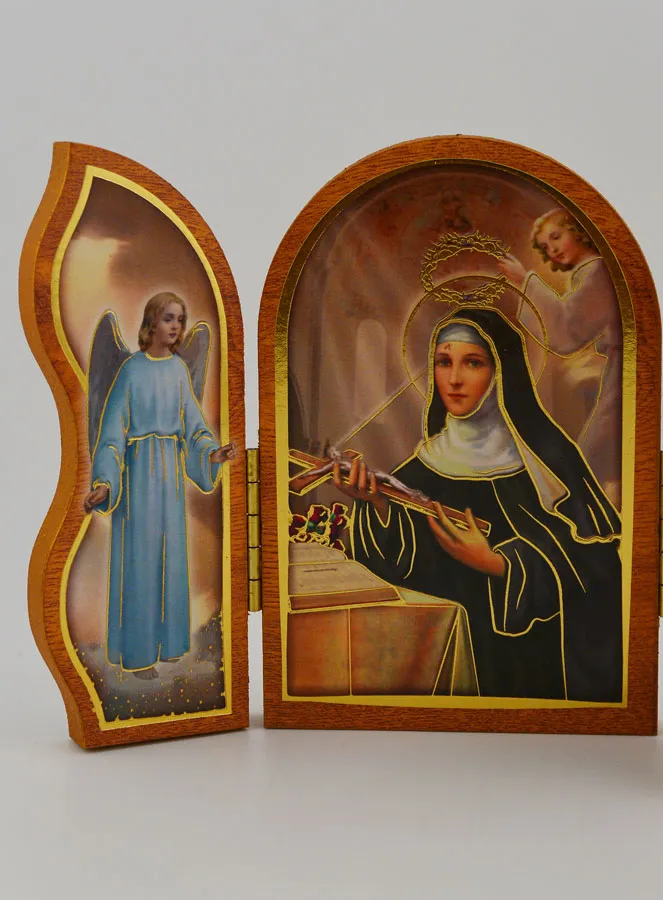 Triptych Icon Saint Rita of Cascia - 12 cm (pic 4)