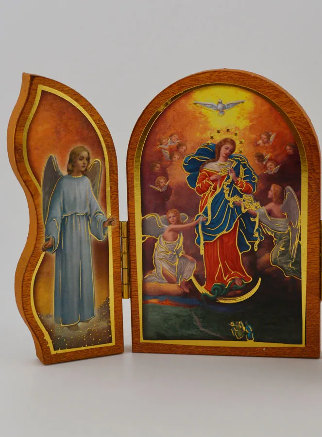 Triptych Icon Our Lady Untier of Knots - 12 cm (pic 4)