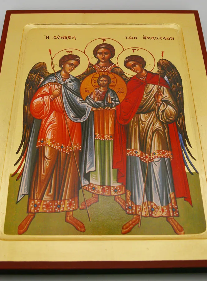 Byzantine Icon Holy Archangels of God - 30 cm (pic 3)