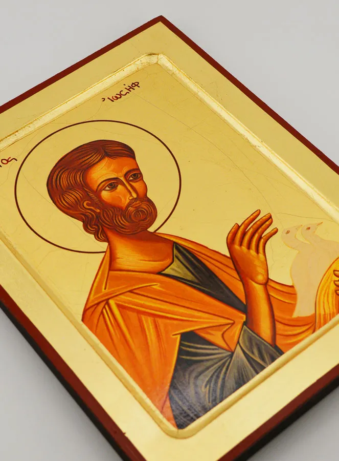 Byzantine Icon Saint Joseph with the Doves - 22 cm (pic 3)