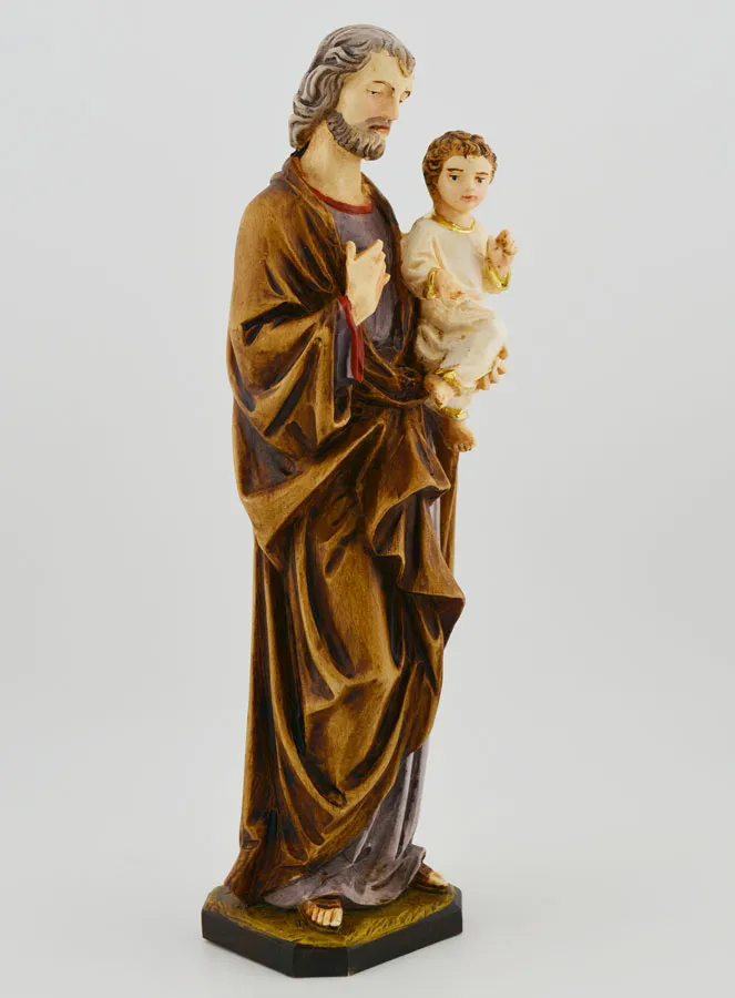 Saint Joseph Handpainted Polychromed Statue - 22 cm (pic 3)