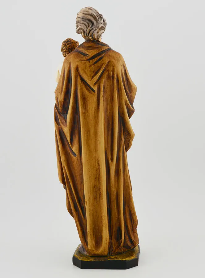 Saint Joseph Handpainted Polychromed Statue - 22 cm (pic 4)