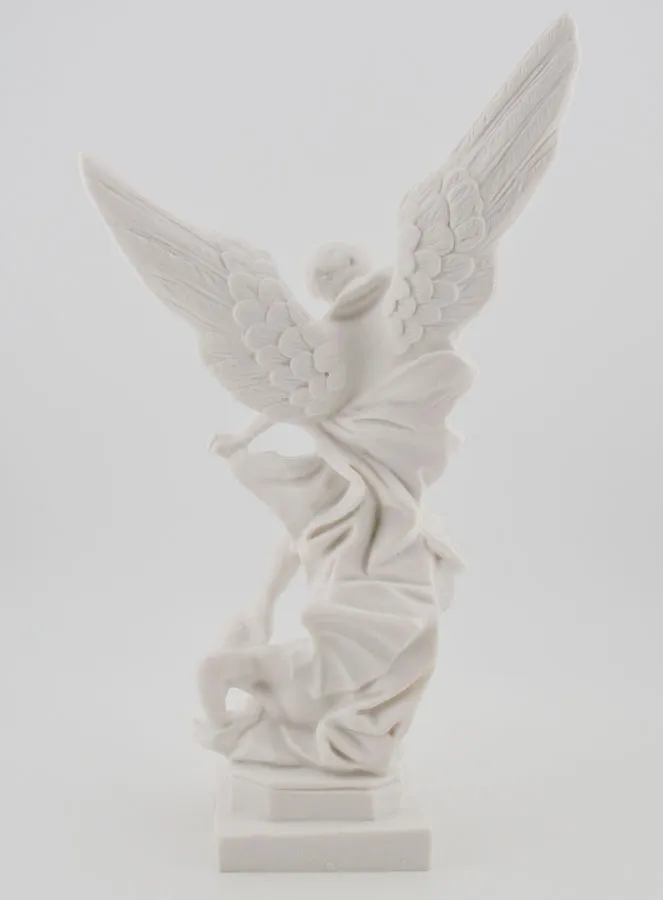 Saint Michael Archangel Statue - White Resin - 20 cm (pic 4)