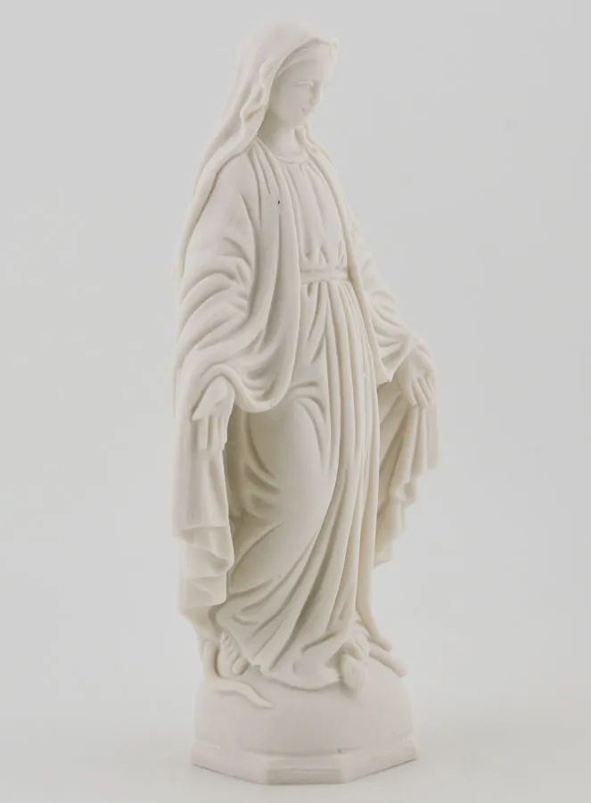Miraculous Virgin Statue - White Resin - 14 cm (pic 3)