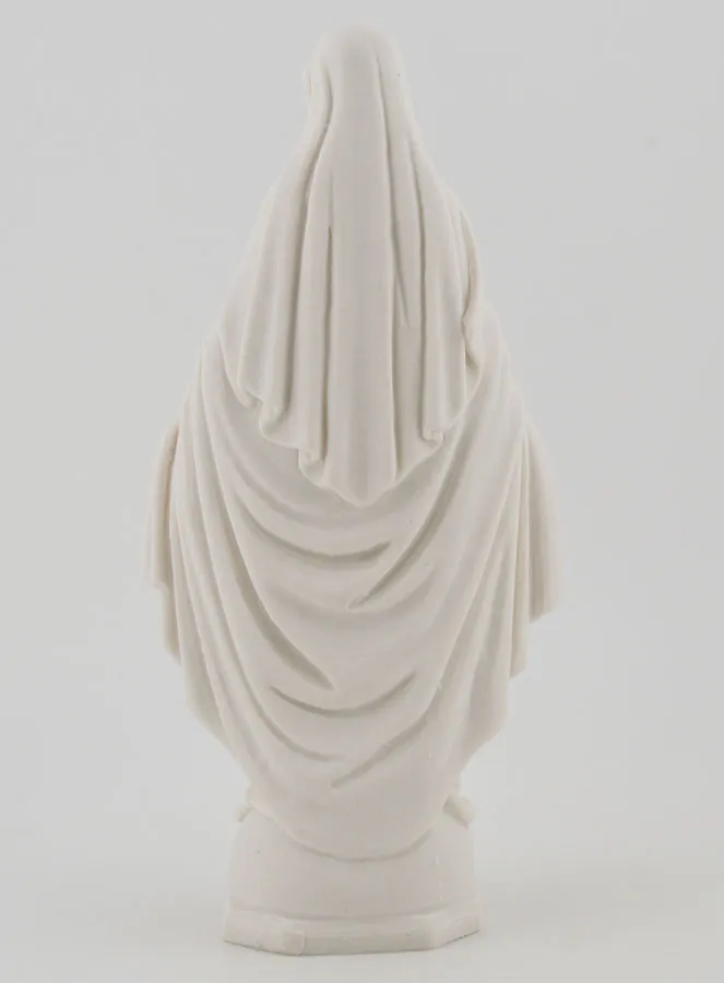 Miraculous Virgin Statue - White Resin - 14 cm (pic 4)