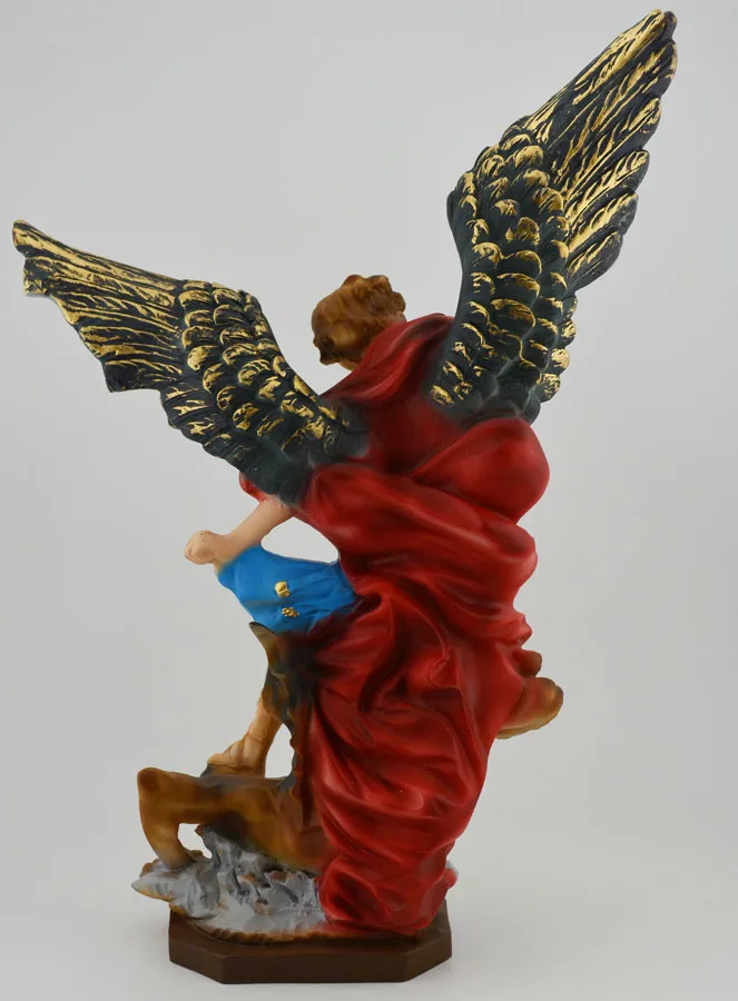 Saint Michael Archangel Polychromed Handpainted Statue - 30 cm (pic 4)