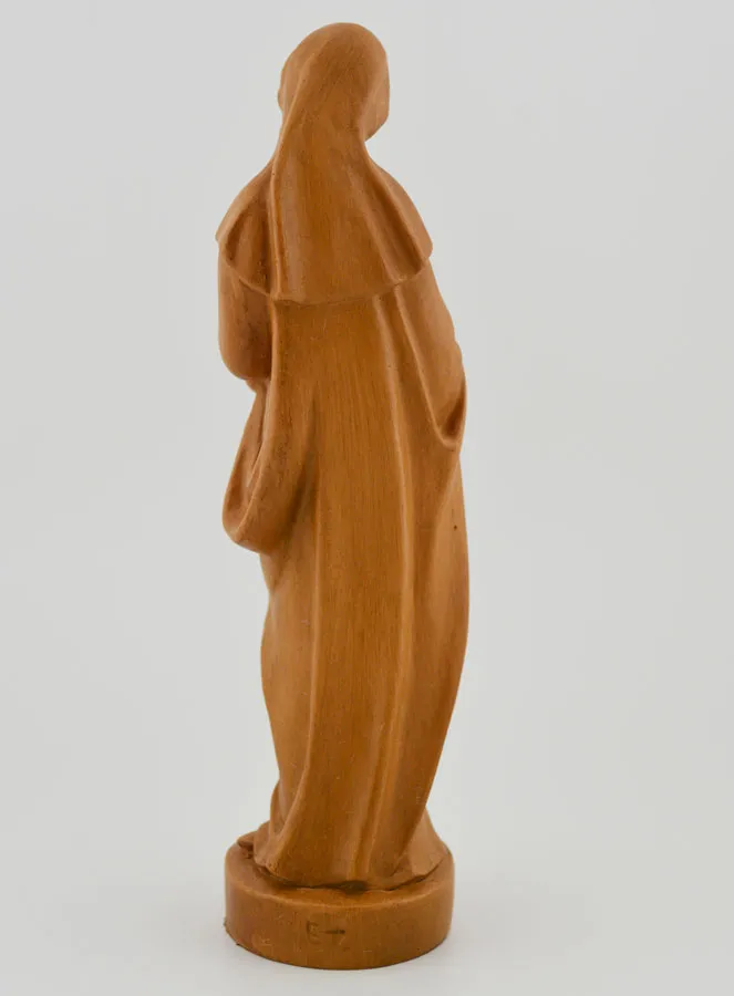 Virgin Mary with Baby Jesus Statue - Rebirth - Wood Tone - 16 cm (pic 4)