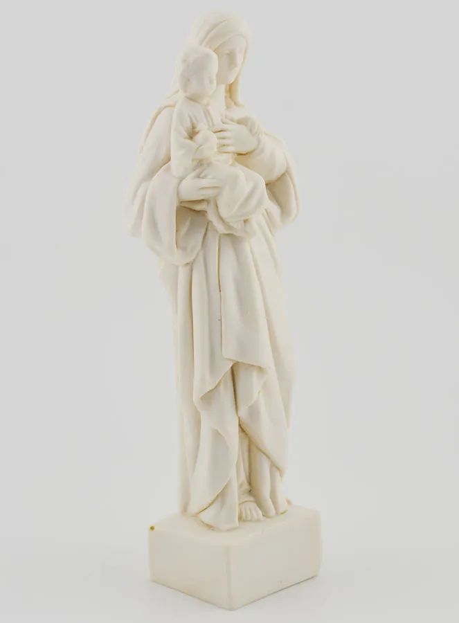 Holy Virgin Mary with Baby Jesus Statue - Ivory Look - 16 cm (pic 3)