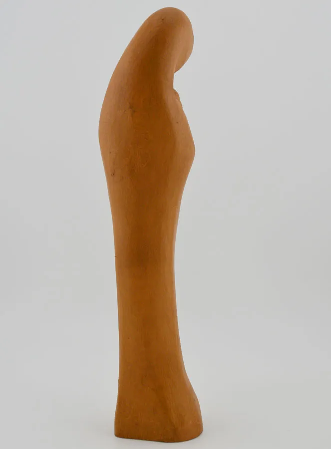 Holy Virgin Mary with Baby Jesus Statue - Wood Tone - 22 cm (pic 4)