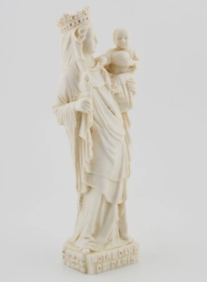 Our Lady of Paris Statue - Ivory Look - 14 cm (pic 3)